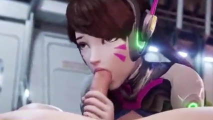 D.Va из игры Overwatch сосет член и трахается в киску